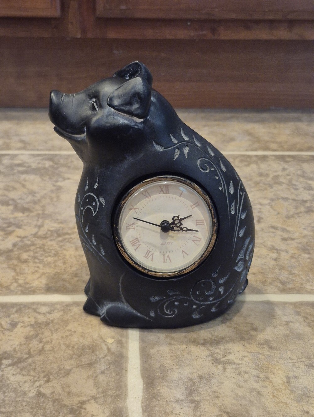 Raz Imports Ltd. Black Pig Quartz Clock, Works